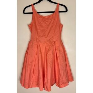 TRUCE Pleated Scoop Neck 100% Cotton Dress Coral Kid Size XL Casual Summer Party